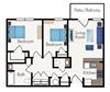 Two bedroom terrace floor plan